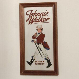 VINTAGE Johnnie Walker Scotch Whisky Bar Mirror Striding Man